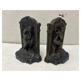 Vintage Cast Iron Bookends - The Thinker - Heavy