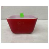 Vintage Pyrex Glass Refrigerator Dish Primary Red