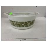 VTG Pyrex Verde Green Round Casserole w/ Lid