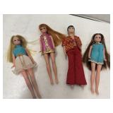 4 Vintage Dawn Gary Topper Dolls 1970s