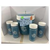 1960s WestBend Blue Corn Flower Ice Bucket w/ 4