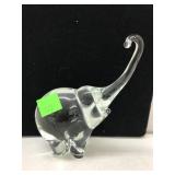 Glass Elephant Paperweight