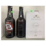 2 Budweiser Bottles, Champagne Fluters