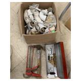Box of piping and misc tools