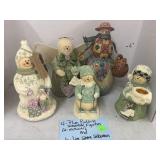 4 Plum Pudding Snowman Figures (2 musical) & 1