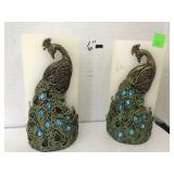 2 Peacock Candles