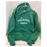 Hoodie sz L, initials inside Mackinac