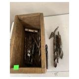 Drill Bits and Wooden Box