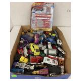 Flat of cars and fire station/truck