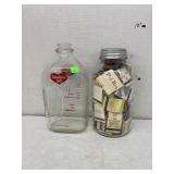 Vntg milk jug and Presto bottle filled with