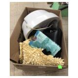 Box of Bathroom Items - Foot Bath, Hair Clippers,