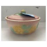 1940s Hull Sun Glow Lidded Casserole Dish oven