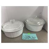 2 Vintage Corning Ware French Casserole Dishes