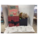 Christmas boxes, HO, HO, HO letters, & decor