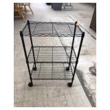 Rolling 3-Tier Metal Shelf
