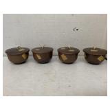 4cnt Pottery Dishes with Lids