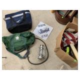Bags, Metal Sign, Tools, Lantern, Misc