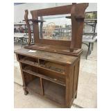 VntgwWooden Dresser (no drawers) w/ Mirror