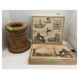 Vase? And 2 wooden Candy Boxes, See Pictures