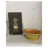 Slate painting & gold planter