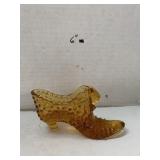 Amber-colored Glass Shoe