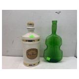 PAUL MASSON BRANDY FLASK  & Vntg Green Violin