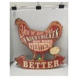 Metal chicken sign