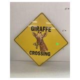 Giraffe metal sign