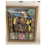 Framed colored fuzzy poster