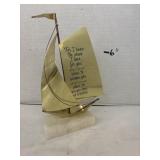 Metal Brass Sailboat Marble Base