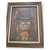 Clown oil painting
