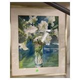 Flowers in vase picture, signed
