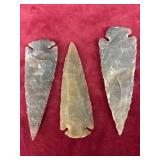 3 Jasper Arrowheads - approx 3.5 inches - new not