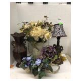 Vases, Faux Flowers, Lamp