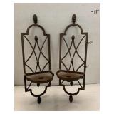 2cnt Wall Candle Metal Decor