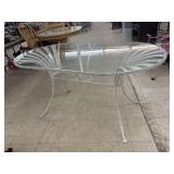 Outdoor Patio Table - metal frame w/ glass top