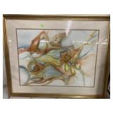 Framed watercolor picture (29 x 36)