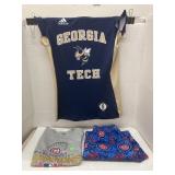 Cubs T-shirt and pants, & Georgia Tech shirt