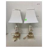 Pair of rose table lamps