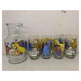 Vntg Anchor Hocking Sesame Street Drinking