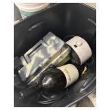 Tackle Box with Some Tackle, Large Glass Bottle,