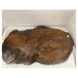 Lg piece of wood w/fish etching (hole for clock?)