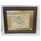 Framed, signed Oahu drawing