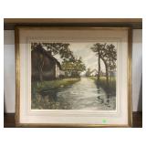 Framed, signed River print