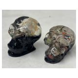 2 Resin Mineral Skulls