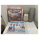 Spirograph, Loom, String, Glitter Paper