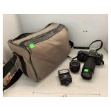 Vntg Canon Camera and Bag