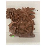 Wood carving wall hanging