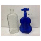 Vntg Cobalt Blue Glass Bottle & Vntg GARRETT'S