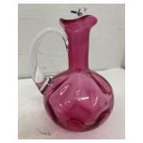 Fenton Cranberry Glass Inverted Thumbprint Cruet